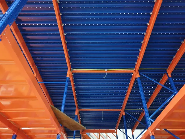 Shelving system with a mezzanine floor done for an apparel export company in Bibile — 9 of 11